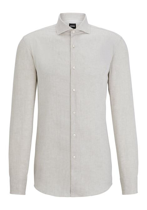 Camicia slim fit in lino con colletto alla francese BOSS | CAMICIE | 50512876255