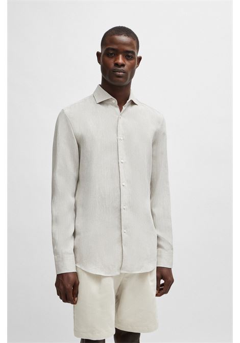 Camicia slim fit in lino con colletto alla francese BOSS | CAMICIE | 50512876255