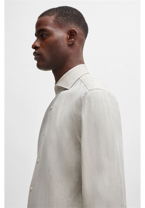 Camicia slim fit in lino con colletto alla francese BOSS | CAMICIE | 50512876255