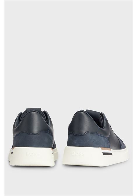 Sneakers stringate in pelle liscia e scamosciata con suola preformata BOSS | Sneakers | 50517303401