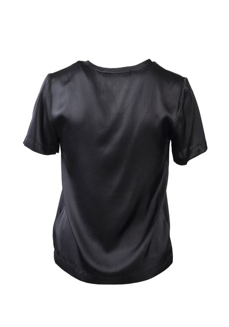 Jucca - T-shirt in seta ed elastane, colore alga, con elegante scollo a V JUCCA | T-shirt | 3952012/L/03003