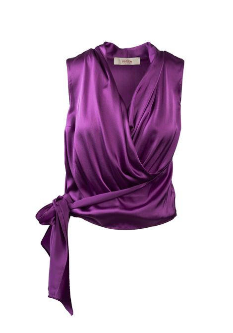 Blusa Jucca senza maniche in seta ed elastam colore bouganville con fascia JUCCA | Top & T-shirt | 3952014L/031795