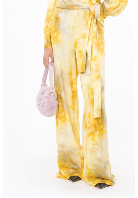 Pantaloni palazzo fiore sfumato - puntuale PINKO | Pantaloni | 100757-A1K9HS4