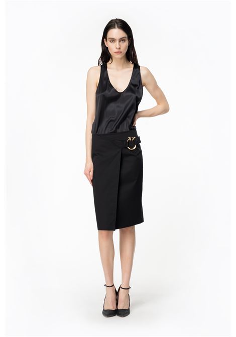 Top senza maniche in satin di seta stretch con scollo ampio di PINKO PINKO | Top & T-shirt | 103028-A1RIZ99