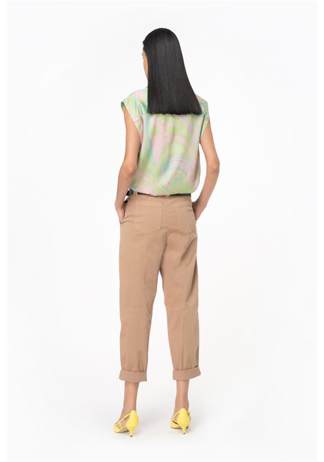 Pantaloni carrot-fit in tessuto cavallery di cotone stretch con vita regular e tasche a toppa di PINKO PINKO | Pantaloni | 103066-A1OAC95