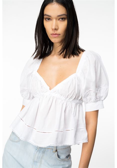 Top mussola ricamo - Acerenza PINKO | Top & T-shirt | 103070-A1OLZ04