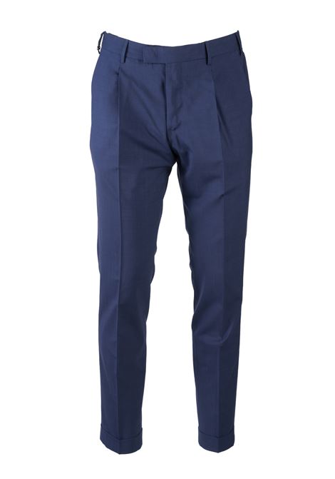 Pantaloni PT Torino in Lana ed Elastane con Pences, Colore Blu Scuro - Modello Estivo PT TORINO | Pantaloni | CO-AFMAZA0CL10350