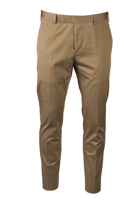 Pantaloni PT Torino Marrone Chiaro con Chiusura Occulta in Cotone ed Elastane PT TORINO | Pantaloni | CO-ASX0Z00FWD0130