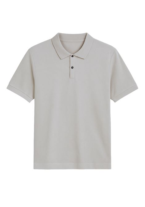 Alpha Studio AU-1061B polo shirt in technical cotton crêpe, Stone color, with an understated and contemporary design perfect for refined looks for the summer season. ALPHA STUDIO |  | AU-1061B1006