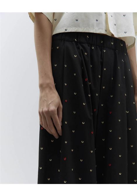 PANTALONE WIDE LEG POPELINE RICAMATO ALYSI | Pantaloni | 205104P5048NE