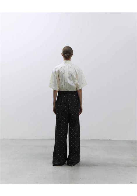 PANTALONE WIDE LEG POPELINE RICAMATO ALYSI | Pantaloni | 205104P5048NE