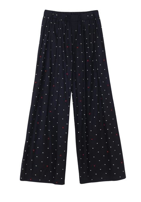 PANTALONE WIDE LEG POPELINE RICAMATO ALYSI | Pantaloni | 205104P5048NE