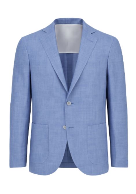 Barba Napoli single-breasted jacket model EasyJ in pure light blue linen. Deconstructed line, natural shoulder, patch pockets and refined style for effortless elegance. Made in Italy. BARBA |  | 480071