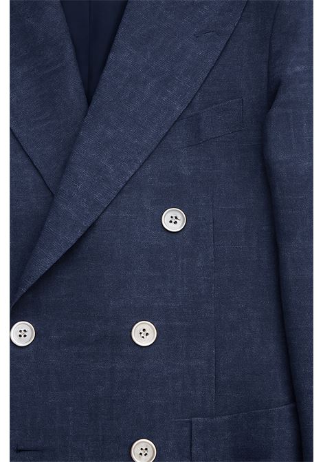 Giacca Uomo Doppio Petto BARBA Napoli  Easy Dout Blu Lino BARBA | Giacche | 4800722