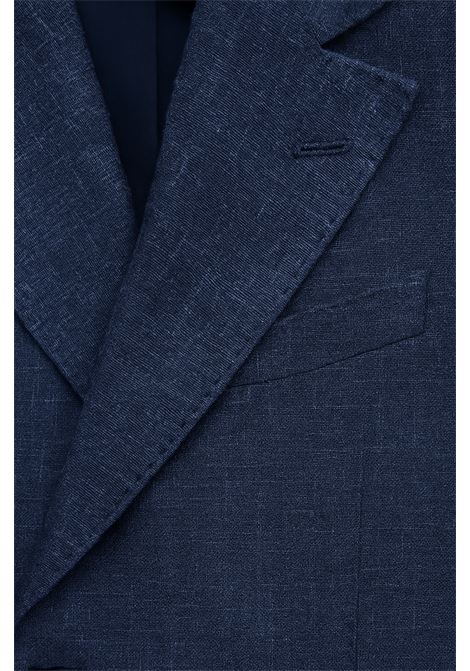 Giacca Uomo Doppio Petto BARBA Napoli  Easy Dout Blu Lino BARBA | Giacche | 4800722