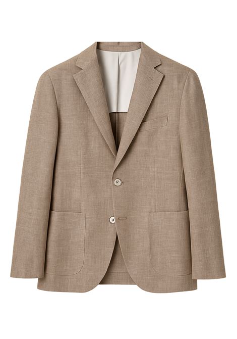 Giacca Monopetto Barba Napoli in Lino Loro Piana  Marrone Moro BARBA | Giacche | 480079