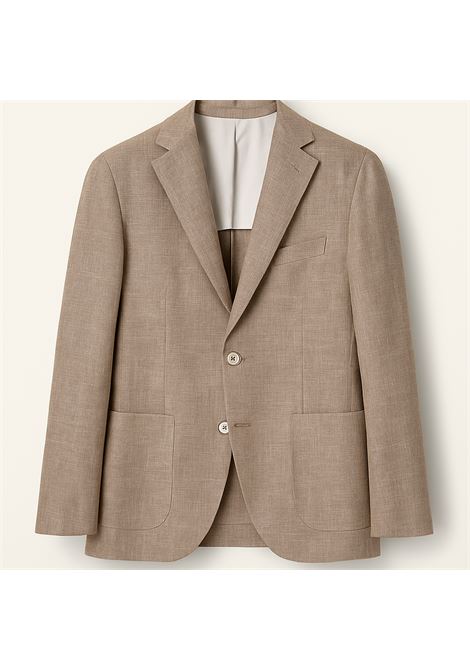 Giacca Monopetto Barba Napoli in Lino Loro Piana  Marrone Moro BARBA | Giacche | 480079