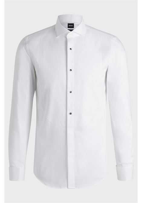 Camicia formale slim fit in popeline di cotone elasticizzato facile da stirare BOSS | Camicie | 50480070100