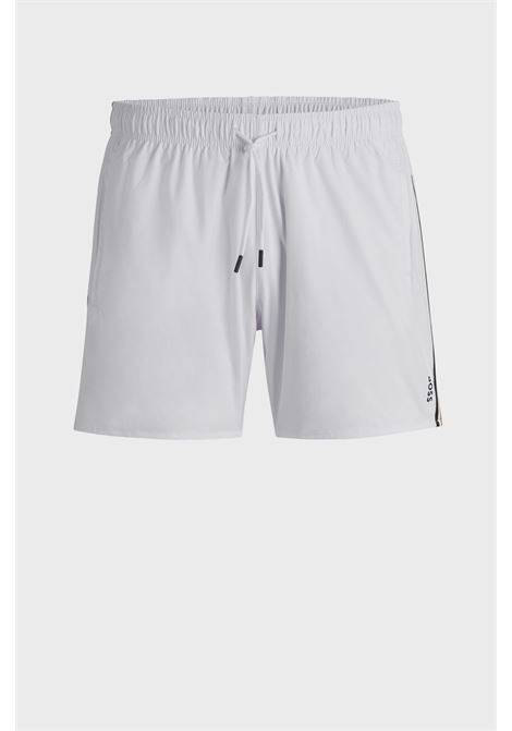 BOSS - Beach boxer shorts with typical brand stripes and logo BOSS |  | 50491594100