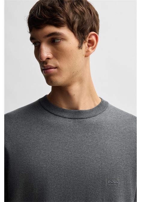 HUGO BOSS - Cotton sweater with embroidered logo BOSS |  | 50506023030