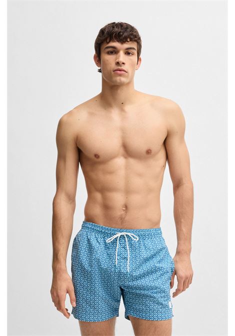 BOSS - Swim boxer shorts with all-over print and drawstring. BOSS |  | 50518968455