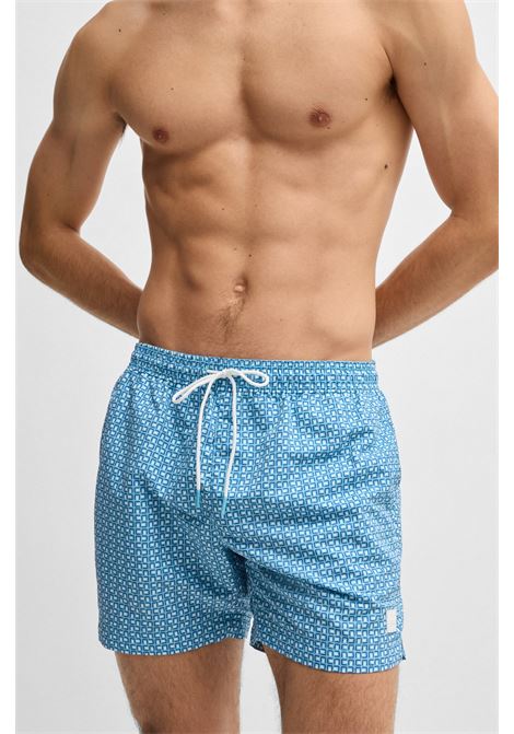 BOSS - Swim boxer shorts with all-over print and drawstring. BOSS |  | 50518968455