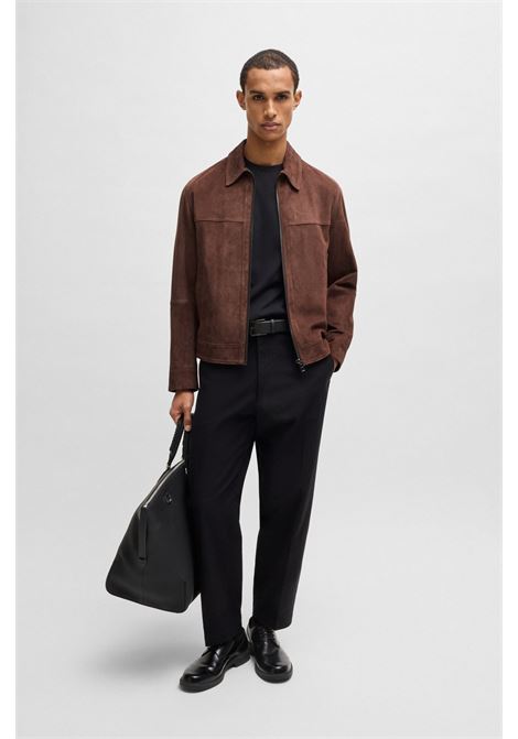 Giubbotto BOSS - regular fit in morbida pelle scamosciata con zip sulla parte anteriore BOSS | Giubbini | 50528014204