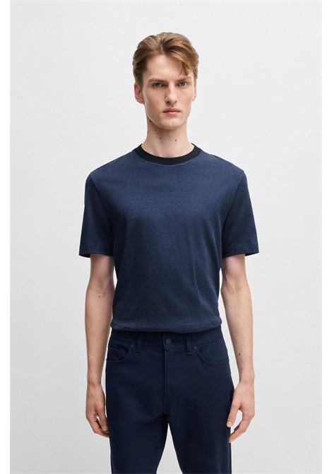 T-shirt in cotone mercerizzato con micromotivo BOSS | T-shirt | 50534030404