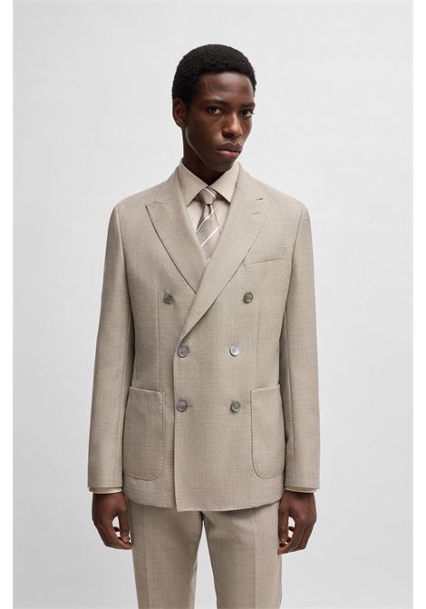 Blazer slim fit in lana vergine a motivi BOSS | Giacche | 50535043275