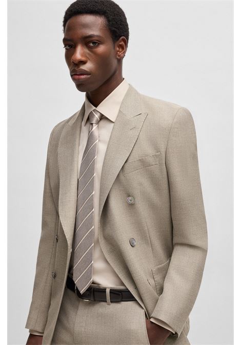 Blazer slim fit in lana vergine a motivi BOSS | Giacche | 50535043275