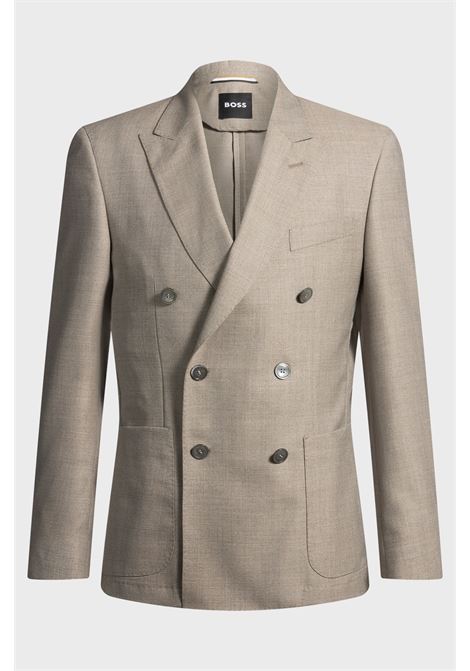 Blazer slim fit in lana vergine a motivi BOSS | Giacche | 50535043275