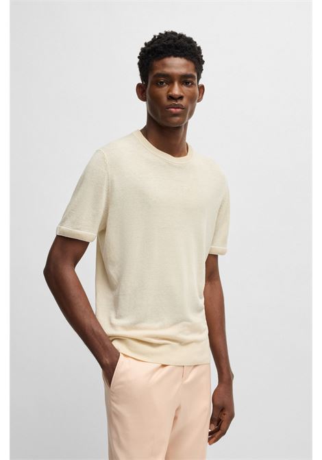 HUGO BOSS - Linen-blend sweatshirt with piping BOSS |  | 50537639131