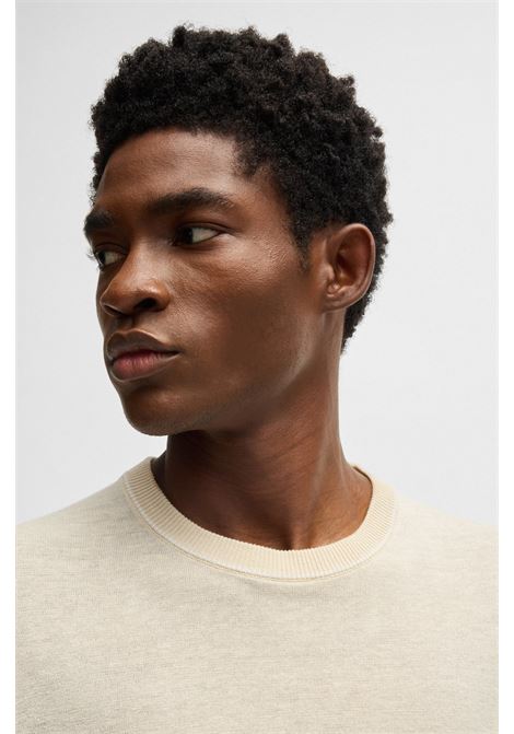 HUGO BOSS - Linen-blend sweatshirt with piping BOSS |  | 50537639131