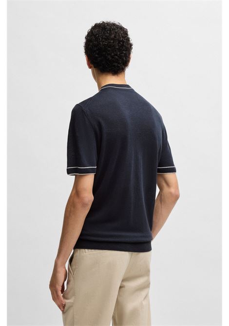 HUGO BOSS - Linen-blend sweatshirt with piping BOSS |  | 50537639404