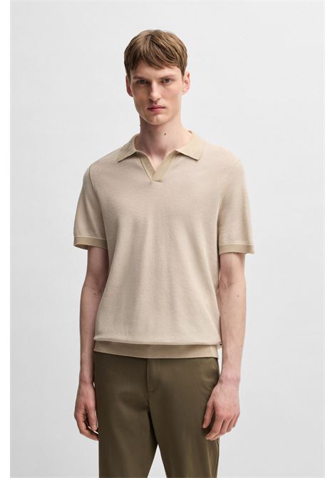 BOSS - Cotton blend sweater with Johnny collar BOSS |  | 50537654131