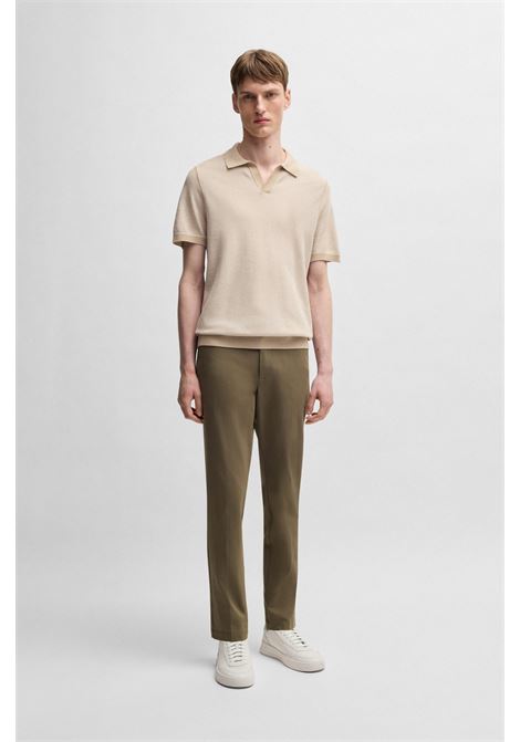 BOSS - Cotton blend sweater with Johnny collar BOSS |  | 50537654131