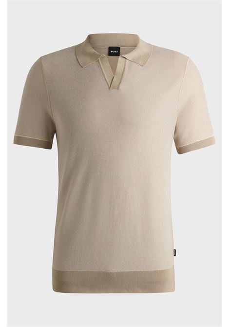 BOSS - Cotton blend sweater with Johnny collar BOSS |  | 50537654131