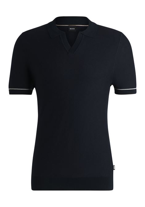 Maglione in misto cotone con colletto Johnny BOSS | Maglieria | 50537654404