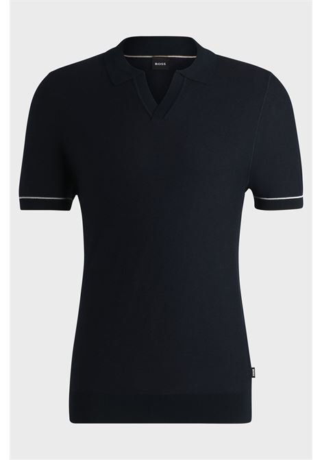 HUGO BOSS - Cotton blend sweater with Johnny collar BOSS |  | 50537654404