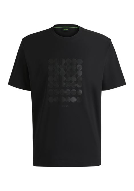 T-shirt in cotone intrecciato con grafica circolare BOSS | T-shirt | 50537845001