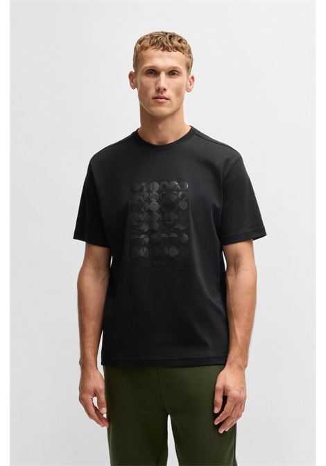 T-shirt in cotone intrecciato con grafica circolare BOSS | T-shirt | 50537845001