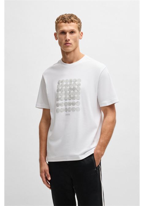T-shirt in cotone intrecciato con grafica circolare BOSS | T-shirt | 50537845100
