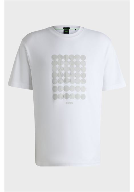 T-shirt in cotone intrecciato con grafica circolare BOSS | T-shirt | 50537845100
