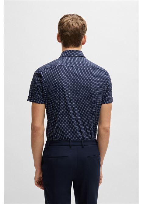 Camicia slim fit in jersey elasticizzato ad alte prestazioni con stampa BOSS | Camicie | 50539369404
