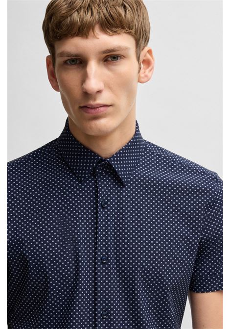 Camicia slim fit in jersey elasticizzato ad alte prestazioni con stampa BOSS | Camicie | 50539369404