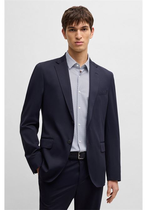 Camicia slim fit in jersey elasticizzato ad alte prestazioni con stampa BOSS | Camicie | 50539392405