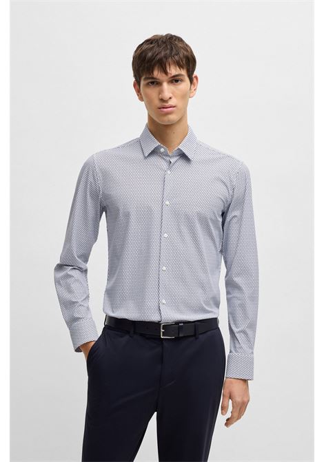 Camicia slim fit in jersey elasticizzato ad alte prestazioni con stampa BOSS | Camicie | 50539392405