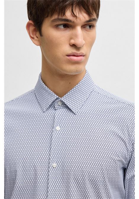 Camicia slim fit in jersey elasticizzato ad alte prestazioni con stampa BOSS | Camicie | 50539392405