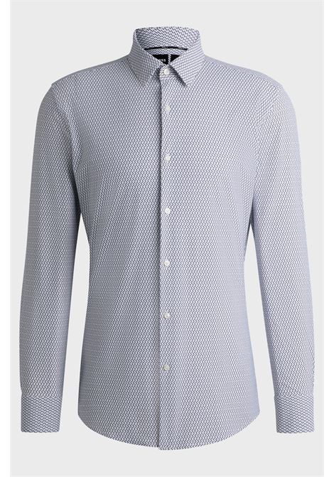 Camicia slim fit in jersey elasticizzato ad alte prestazioni con stampa BOSS | Camicie | 50539392405