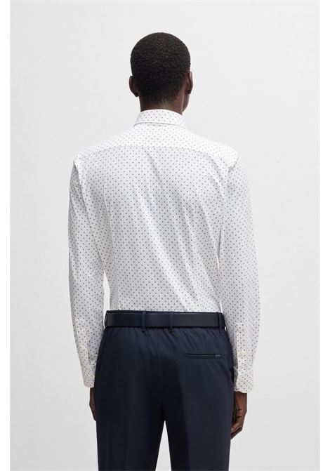Camicia slim fit in tessuto elasticizzato ad alte prestazioni con stampa geometrica BOSS | Camicie | 50539416806
